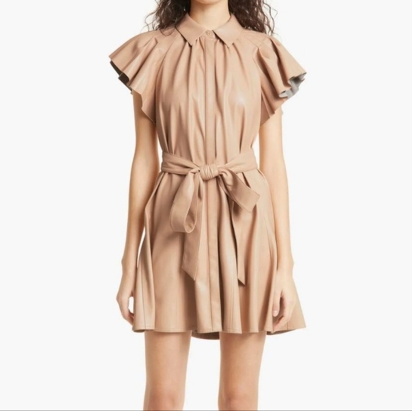Alice + Olivia Faux Leather Mini Dress - Picture 1 of 4